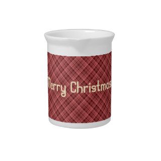 Christmas 1 : Red Plaid Merry Christmas Pitcher