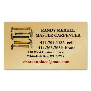 MASTER CARPENTER BUSINESS CARDS