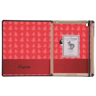 Personalized name whale red christmas trees iPad folio cases