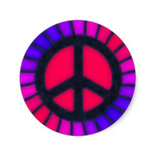 Red & Blue Peace Sign Sticker