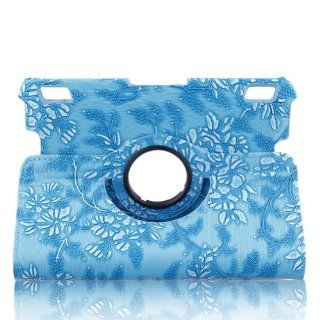 TOPCHANCES 360 Degree Rotating Stand PU Leather Case (Blue Emblossed Flower) Super Slim Smart Cover Case for the 2013 Kindle Fire HDX 7 with Auto Sleep/Wake Function Built in Stand.: Kitchen & Dining