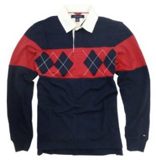 Tommy Hilfiger Mens Argyle Chest Stripe Rugby Shirt (Small, Masters Navy) at  Mens Clothing store
