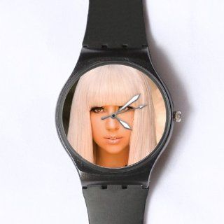 Custom Lady Gaga Watches Classic Photo Black Watch WXW 1582: Watches
