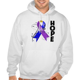 Hope Flower Ribbon   Bladder Cancer Sweatshirts