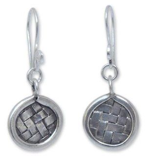 Sterling silver dangle earrings, 'Urban Love': Jewelry