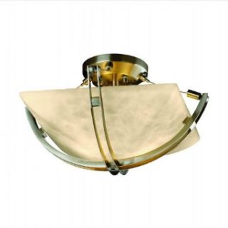 Clouds Crossbar 17 inch Nickel & Neutral Resin 2 Light Square Semi Flush Ceiling Light   Close To Ceiling Light Fixtures  