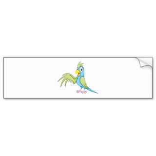 Cute Parrot Wing Up Showing Something Holding Bumper Sticker