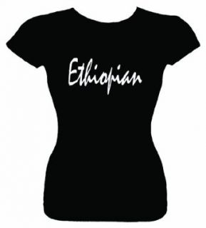 Junior's T Shirt (ETHIOPIAN) Fitted Girls Shirt: Clothing