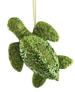 4" Green Glittered Sea Turtle Christmas Ornament   Decorative Hanging Ornaments