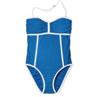 Merona Womens 1 Piece Swimsuit  Electric Blue S