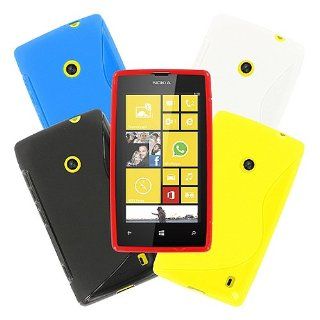 Black White Red Blue Yellow 5 Pack S Shape Flex Case Cover for Nokia Lumia 520: Cell Phones & Accessories