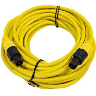 Seismic Audio   TW12S50Yellow   12 Gauge 50 Foot Yellow Speakon to Speakon Professional Speaker Cable   12AWG 2 Conductor Speaker Cable: Musical Instruments