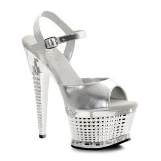 6 1/2 Inch Sexy High Heel Shoes Textured Platform Sandal Shoes Open Toe Ankle St: Shoes
