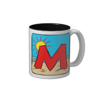 Beach Wedding Ideas Letter M Mugs