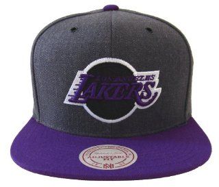 Los Angeles Lakers Mitchell & Ness Logo Snapback Cap Hat Charcoal Purple: Everything Else