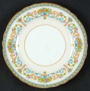 John Aynsley Henley (Scalloped,Yellow Trim) Bread & Butter Plate, Fine China Din