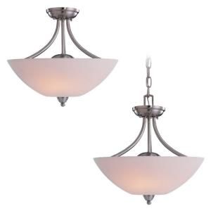 Sea Gull Lighting Stockholm 2 Light Brushed Nickel Ceiling Fixture   DISCONTINUED 77385 962