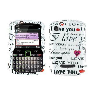 Hard Plastic Snap on Cover Fits Motorola WX404 Grasp Love You With White Rubberized US Cellular: Cell Phones & Accessories