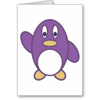 Happy Penguin Waving Cards