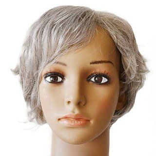 100% Indian Remy Hair Lace Front Silky Straight Short Grey Wig: Health & Personal Care