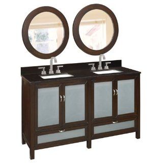 Belle Foret 80021 Oval 33" x 25" Bathroom Vanity Mirror, Dark Cherry: Home Improvement