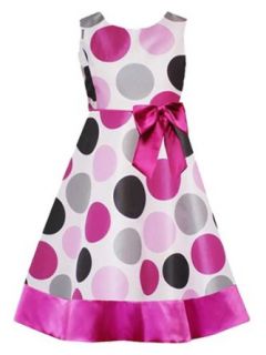 Rare Editions Girls 7 16 IVORY FUCHSIA PINK BLACK GRAY BIG DOT SHANTUNG Special Occasion Wedding Flower Girl Party Dress 16 RRE 33980F F433980: Clothing