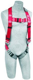 Protecta PRO, 1191235 Fall Protection Full Body Harness, Back And Front D Rings and Pass Thru Legs, 420 Pound Capacity, X Large, Red/Gray   Fall Arrest Safety Harnesses  