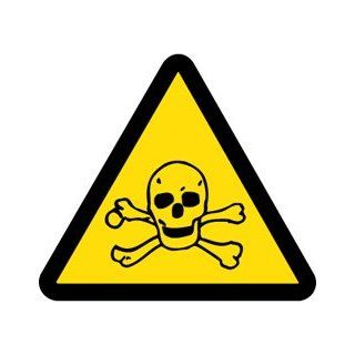 NMC ISO453AP Toxic Hazard ISO Label with Graphic, 2" Length x 2" Width, Pressure Sensitive Vinyl, Black on Yellow Industrial Warning Signs