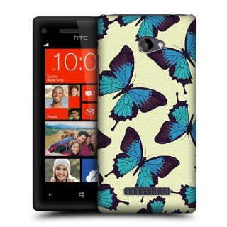 Head Case Designs Blue Butterfly Butterfly Patterns Hard Back Case Cover For HTC Windows Phone 8X: Electronics