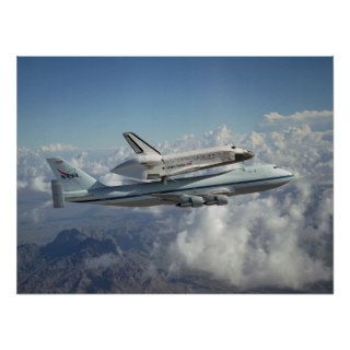 Space Shuttle Discovery atop NASA's Boeing 747 Print