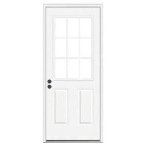 JELD WEN Premium 9 Lite Primed White Steel Entry Door with Brickmold 769925