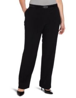 Sag Harbor Women's Belted Pant, Black, 16W at  Women�s Clothing store
