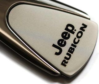 Jeep Rubicon Chrome Teardrop Key Fob Authentic Logo Key Chain Key Ring Keychain Lanyard: Automotive