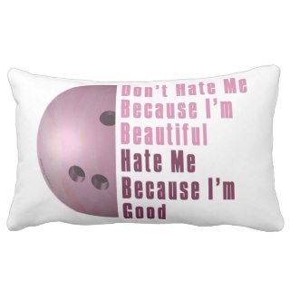 Im Beautiful Im Good Bowling Pink Throw Pillows