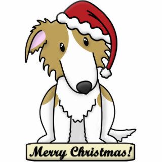 Cartoon Borzoi Christmas Ornament Photo Cut Out