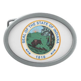 Seal of the State of Indiana Oval Belt Buckle