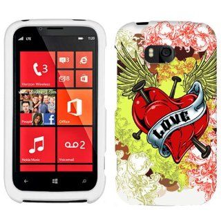Nokia Lumia 822 Love Heart on White Cover Case: Cell Phones & Accessories