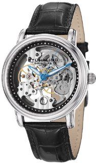 Stuhrling Original Men's 458G.33152SET Classic Delphi Mechanical Skeleton Silver Dial Watch Set: Watches