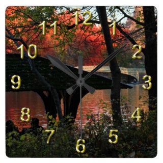 Central Park Conversation Across Bow Bridge Wallclocks