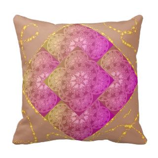 Pink Lace Throw Pillow