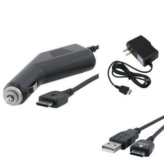 eForCity USB CABLE + WALL + CAR CHARGER Compatible with Samsung GRAVITY SGH T459: Cell Phones & Accessories