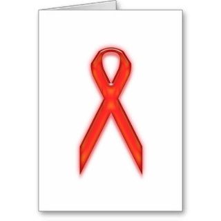 RED RIBBON AIDS AWARENESS GREETING CARD