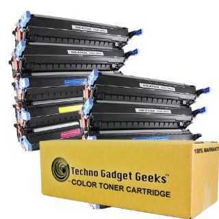 Techno Gadget Geeks 10 Pack Q6470A Q6471A Q6472A Q6473A Cyan Magenta Yellow Black Toner Cartridge Fits HP HP Laserjet 3600 3600DN 3600N6000 black / 4000 color pages @ 5% coverage: Electronics