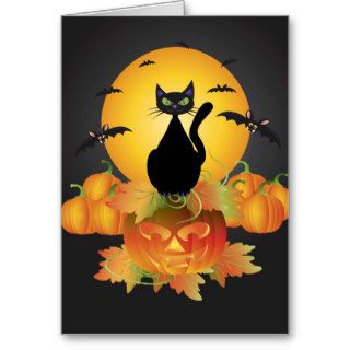 Halloween Black Cat Card