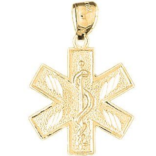 Gold Plated 925 Sterling Silver Medical Alert Cadeusus Pendant: Jewels Obsession: Jewelry