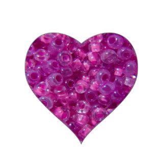 Pink & Lilac Seed Beads Heart Sticker