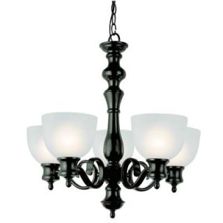 Filament Design Cabernet Collection 5 Light Oiled Bronze Chandelier with White Frosted Shade CLI WUP543231