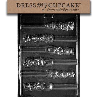 Dress My Cupcake DMCC452SET Chocolate Candy Mold, Xmas Pretzel Top Assortment, Set of 6: Kitchen & Dining