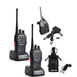 Christmas Sale!!!Baofeng BF 888S UHF 400 470MHz 16CH CTCSS/DCS With Earpiece Ham Amateur Radio Transceiver Walkie Talkie Two Way Radio Long Range Black 2 pack and Multi Function Radio Case Holder 2 pack : Frs Two Way Radios : Car Electronics