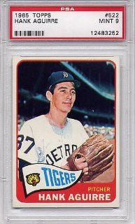 1965 Topps Hank Aguirre Detroit Tigers #522 PSA 9 MINT: Sports Collectibles